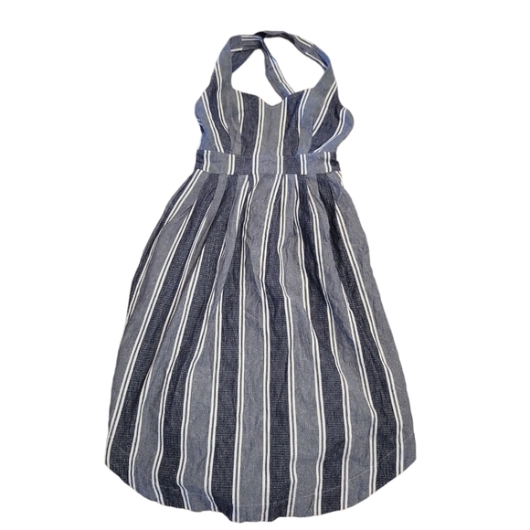 The Odells Anthropologie Women's NWT striped grey blue dress Size S boho summer - Picture 2 of 9